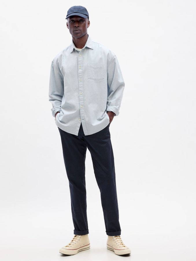 Navy Blue Slim Fit Stretch Essential Chino Trousers (K12315) | £40