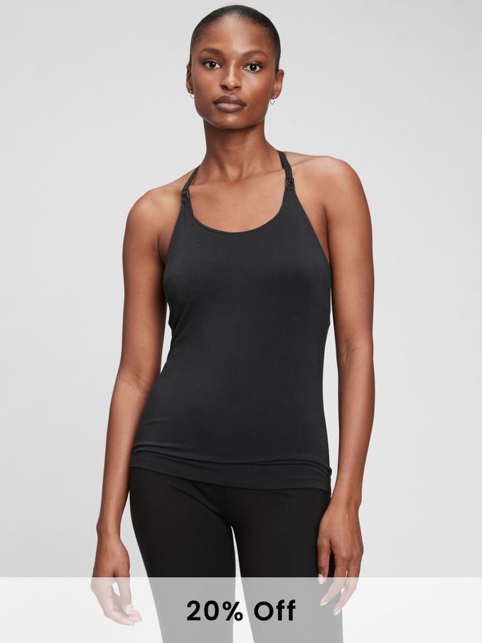 Black Maternity Nursing Halterneck Cami Top (K12426) | £10