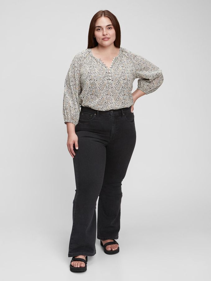 Black High Waisted Flare Jeans (K12445) | £27