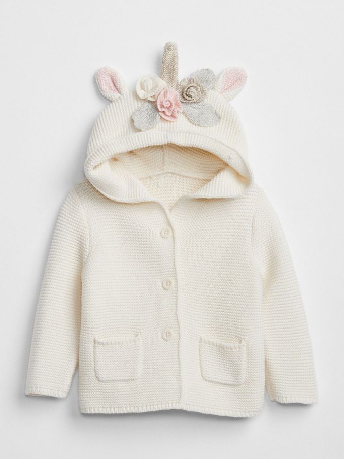 Cream Baby Brannan Unicorn Cardigan (Newborn - 24mths) (K13330) | £11