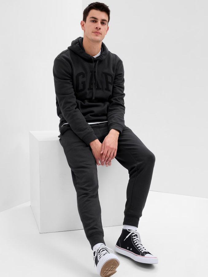 Black Logo Fleece-Lined Slim Fit Joggers (K14783) | £30