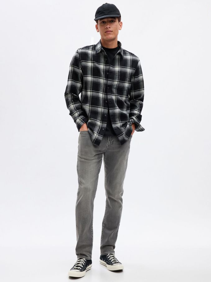 Grey Wash Slim Fit Comfort Stretch Soft Jeans (K17007) | £50