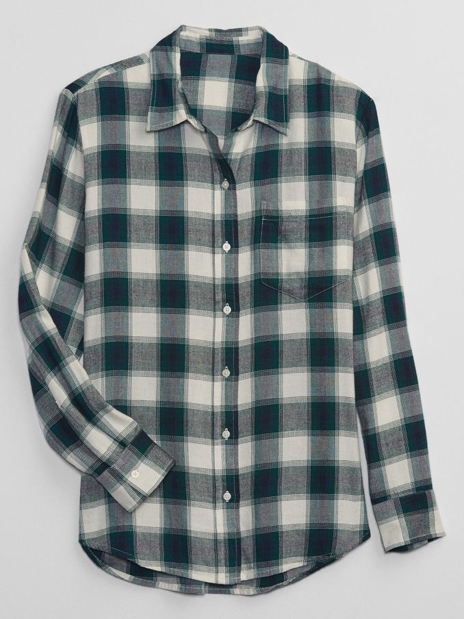 Green Flannel Easy Long Sleeve Shirt (K17447) | £16