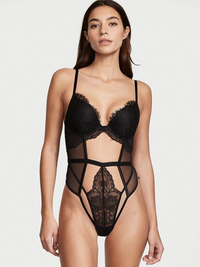 Black Push Up Bodysuit (K17544) | £75