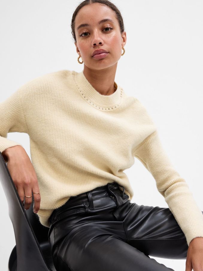 Cream Forever Cosy Ribbed Crew Neck Long Sleeve Jumper (K18499) | £9