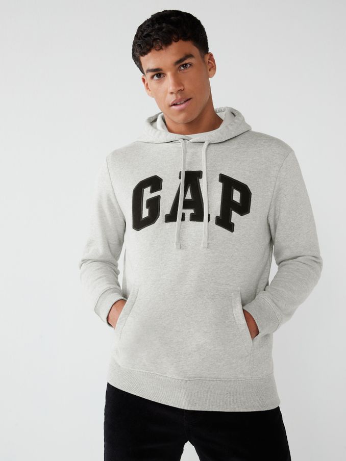 Grey Arch Logo Hoodie (K19561) | £35