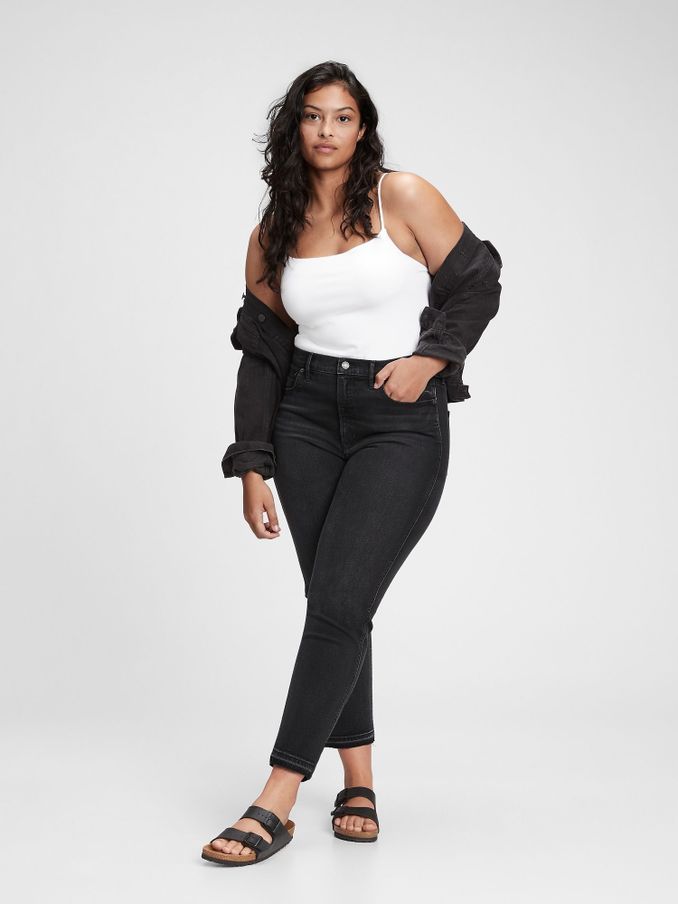 Black High Waisted Ankle Length Vintage Slim Jeans (K19738) | £60