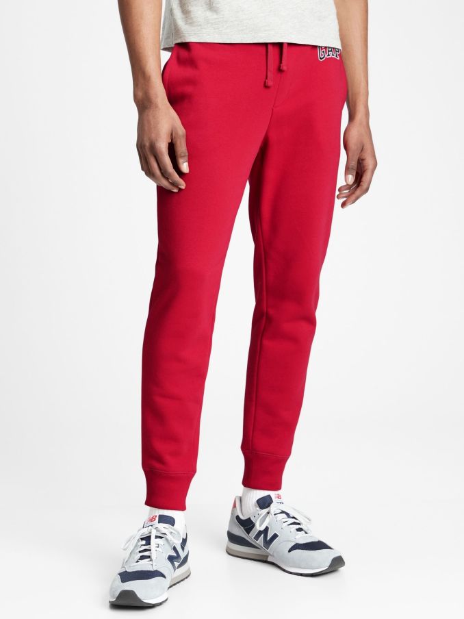 Red Logo Fleece-Lined Joggers (K21207) | £30