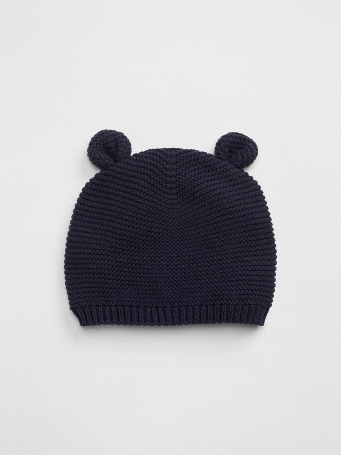 Navy Blue Brannan Bear Soft Knit Beanie Hat (Newborn-24mths) (K21238) | £12