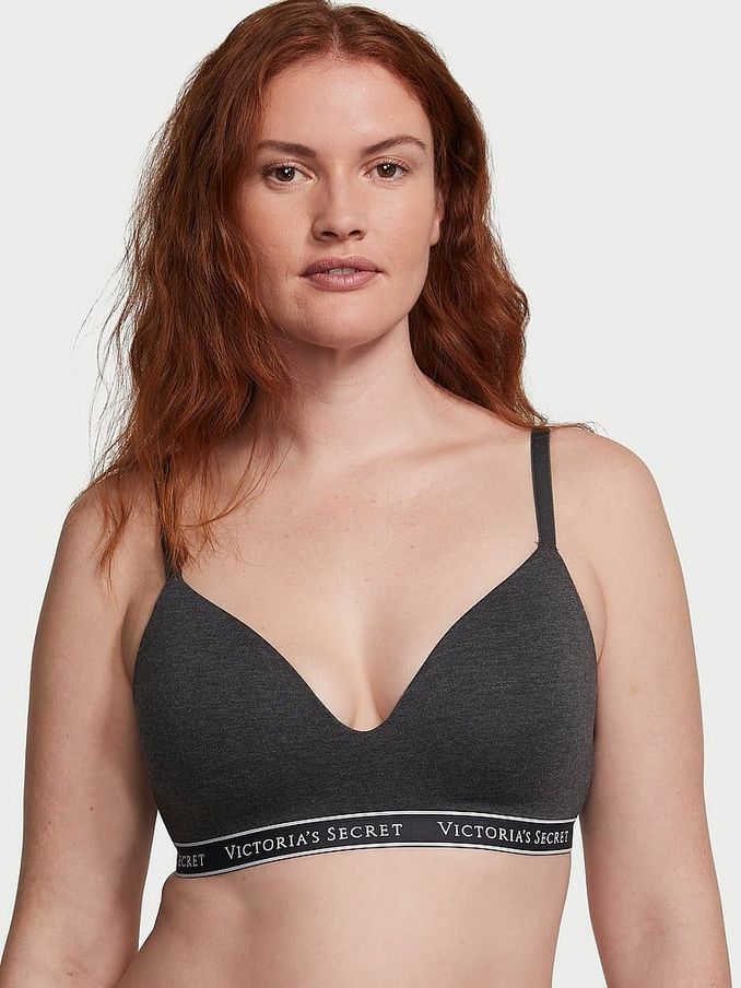 Charcoal Heather Grey Band Non Wired Lightly Lined Bra (K22591) | £35