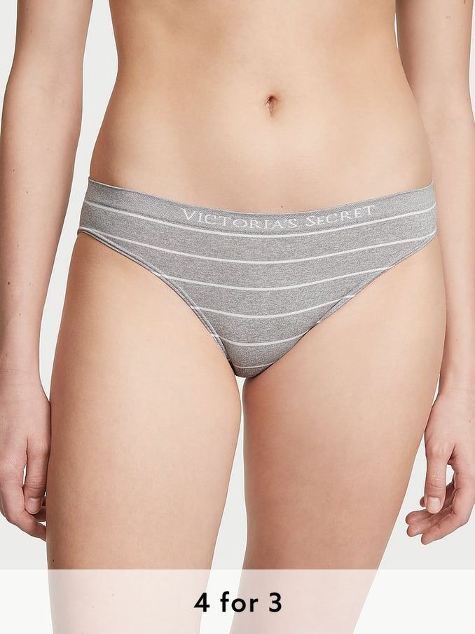 Medium Heather Grey Logo Bikini Knickers (K23617) | £9