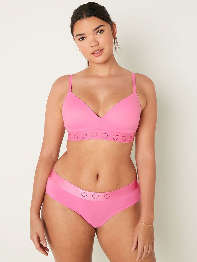 Dreamy Pink Heart Shine Smooth Lightly Lined Non Wired T-Shirt Bra (K24556) | £14