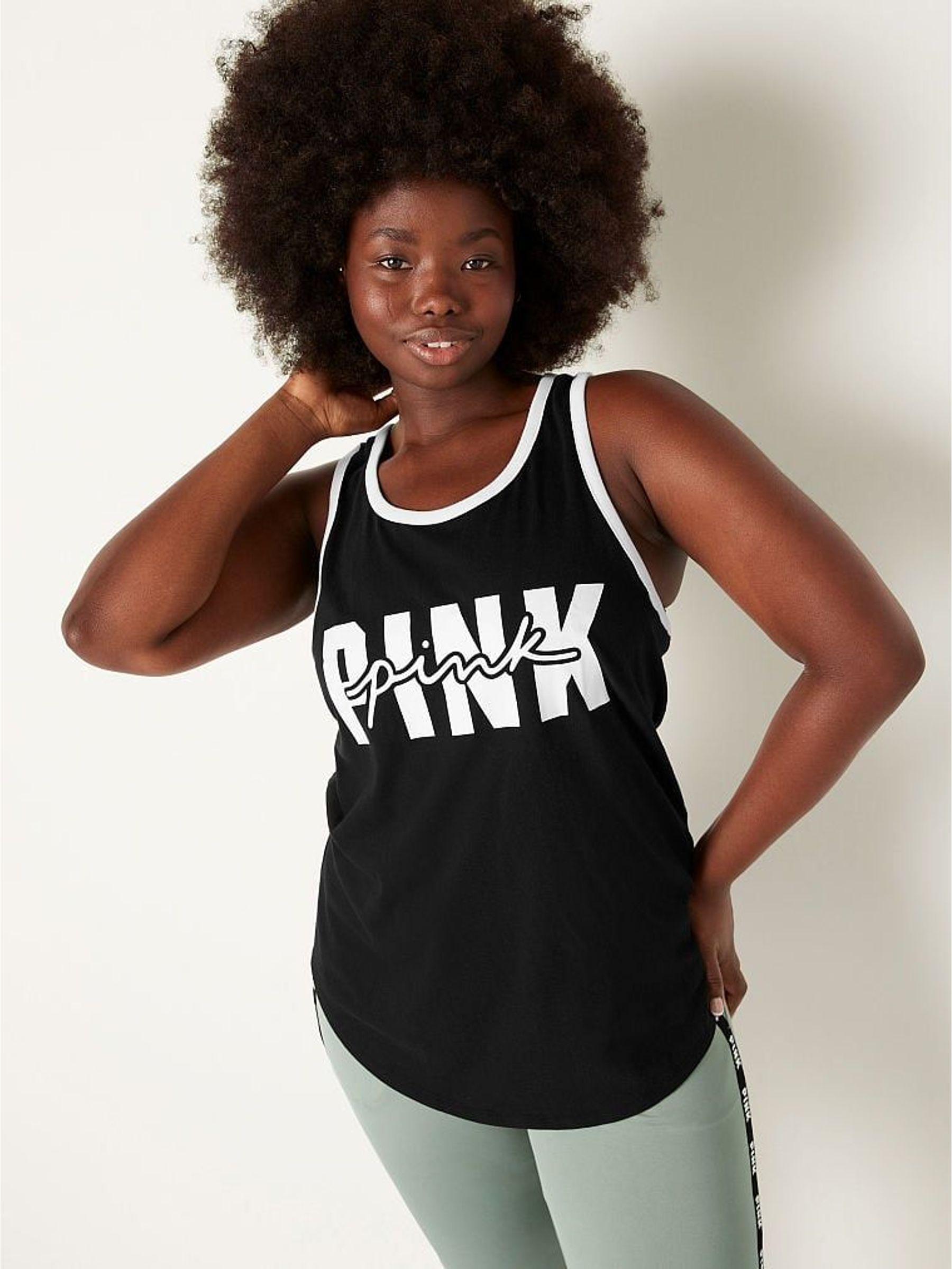 Pure Black Logo Racerback Tank Top (K24563) | £14
