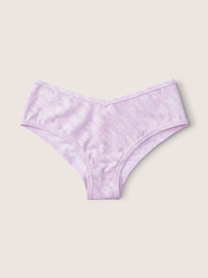 Purple Mist Linear Logo Print Purple Cheeky Cotton Knickers (K25586) | £4