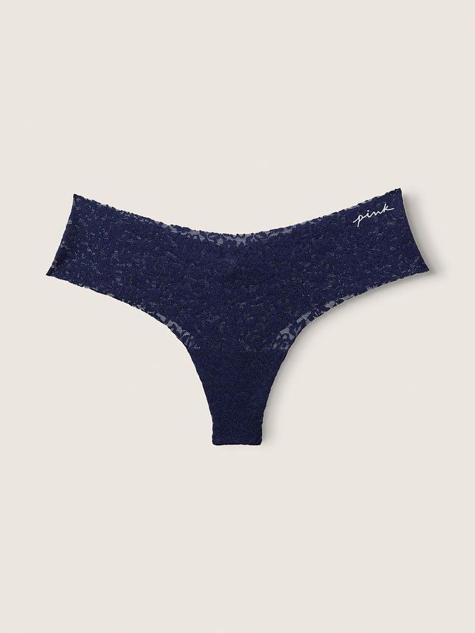 Ensign Blue No-Show Soft Lace Thong Knicker (K25629) | £4