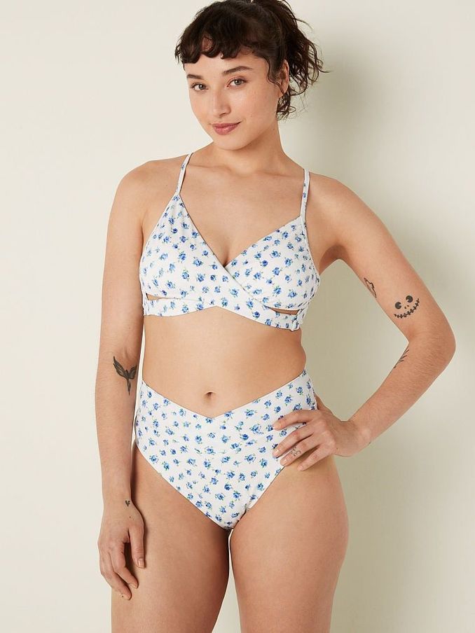 Morning Sky Floral Cross Over Bikini Bottom (K28389) | £12