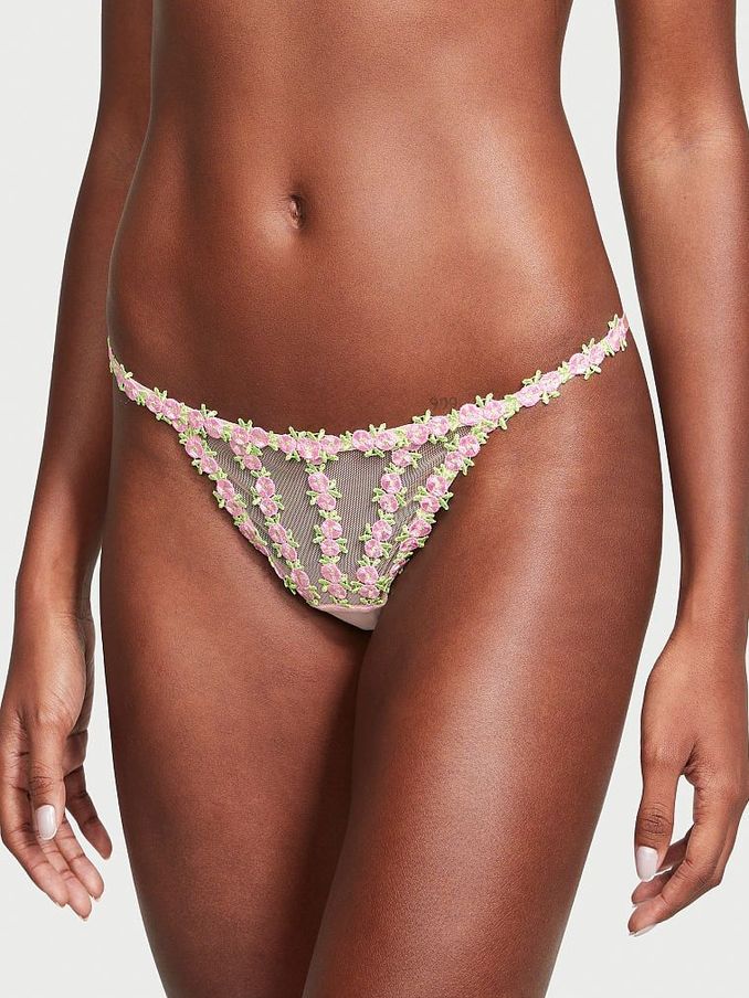 Rosebud Pink Brazilian Embroidered Knickers (K30826) | £10