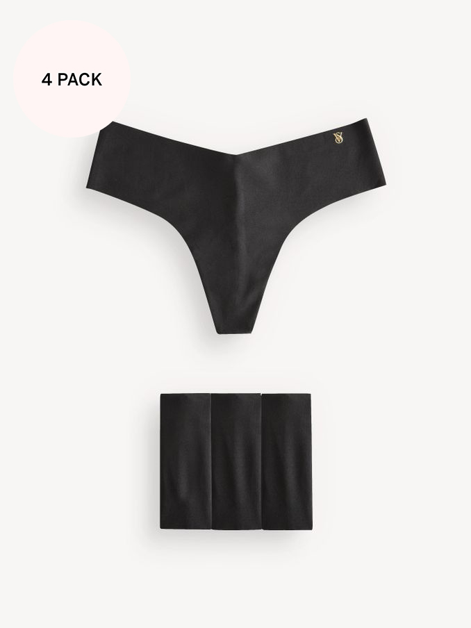 Black Thong 4 Pack Knickers (K31550) | £20
