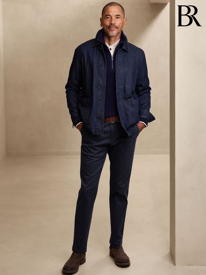 Banana Republic Navy Blue Slim Rapid Movement Chino (K32092) | £75