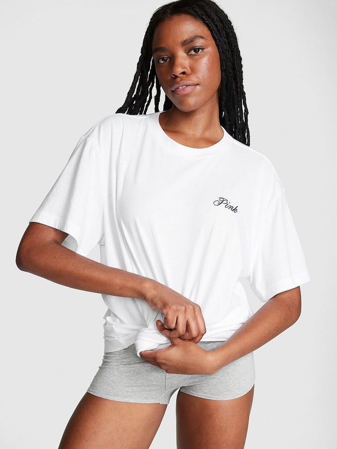 White Cotton Oversized Pyjama T-Shirt (K32246) | £20