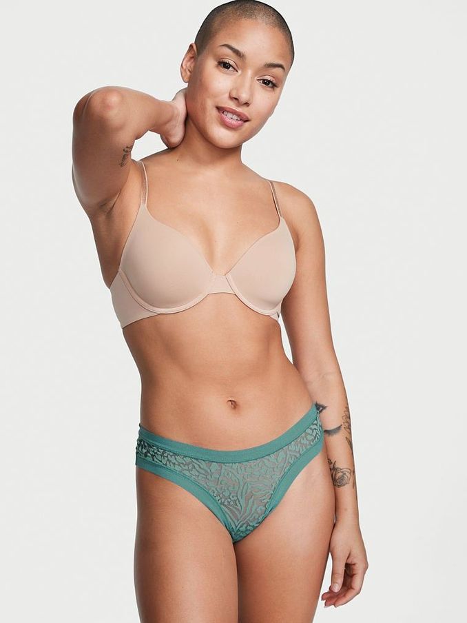 French Sage Blue Thong No Show Knickers (K32860) | £4