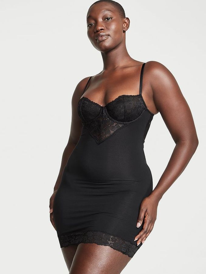 Black Modal Lace Mini Slip (K33449) | £24