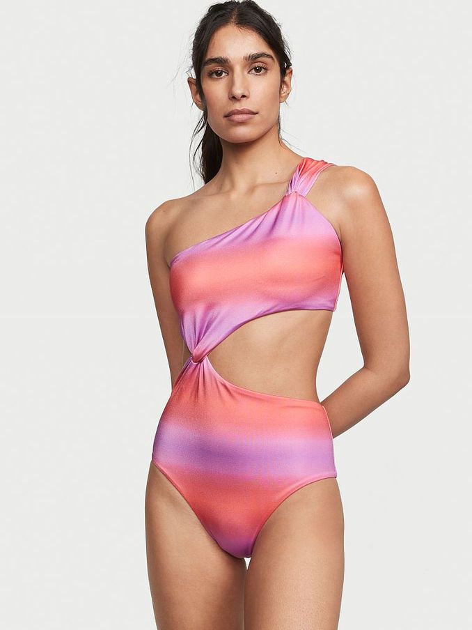 Sunset Ombre Orange Twist Swimsuit (K34822) | £36