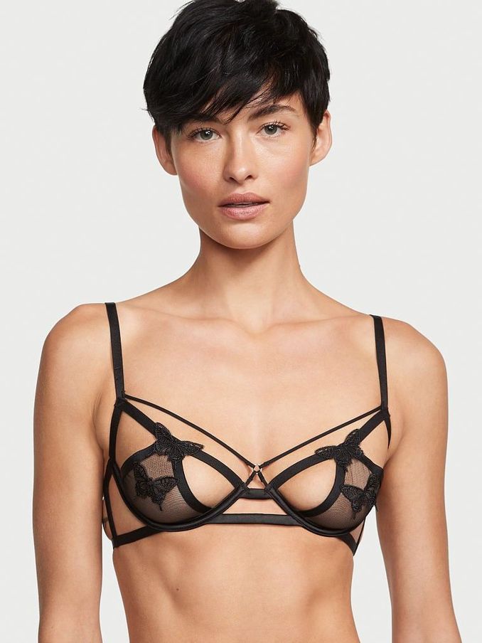 Black Open Cup Demi Bra (K39080) | £29