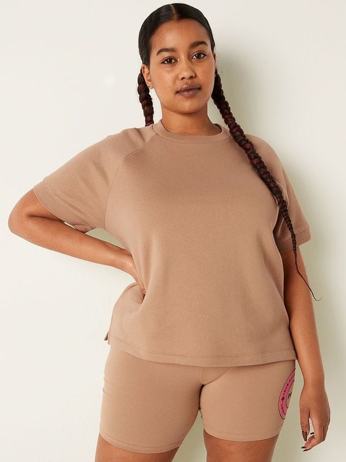 Mocha Latte Brown Short Sleeve Oversized Crew Neck T-Shirt (K40914) | £14