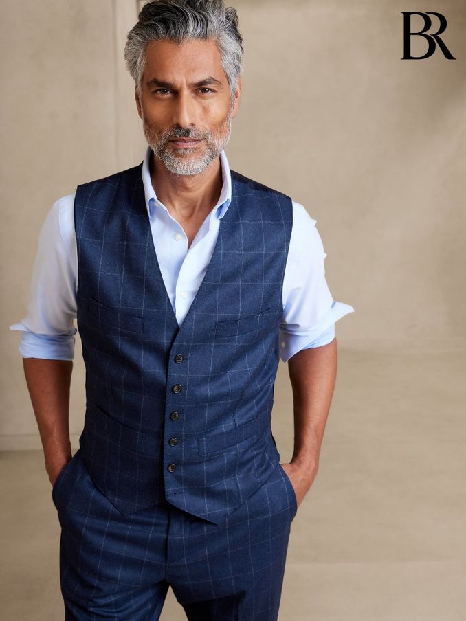 Banana Republic Blue Perfect Flannel Suit Waistcoat (K41326) | £87