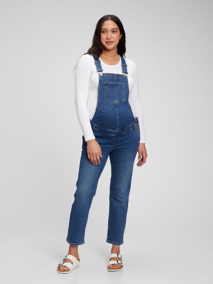 Blue Maternity Denim Dungarees (K42339) | £28