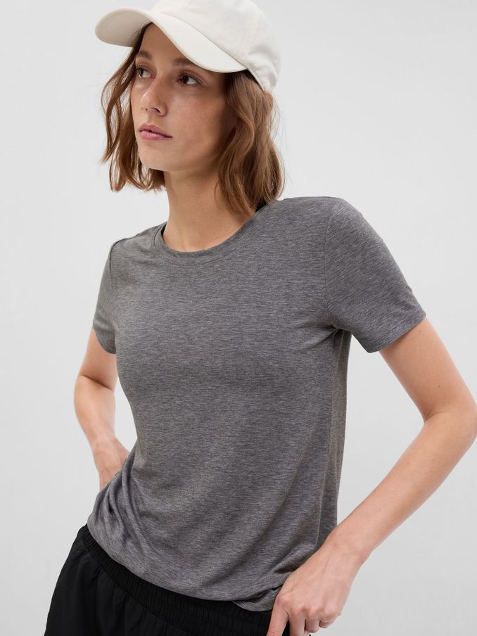 Grey Breathe Short Sleeve Crew Neck T-Shirt (K42382) | £22