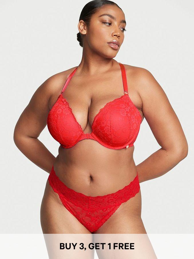 Lipstick Red Thong Lace Knickers (K42777) | £9