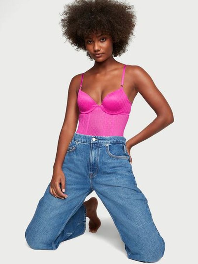 Fuchsia Frenzy Pink Lace Icon Bodysuit (K43436) | £37