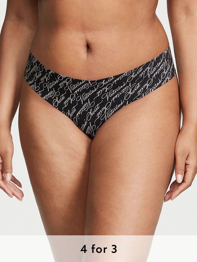 Black Victoria Script Print Knickers (K43663) | £9