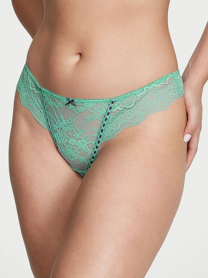 Parasail Green Ribbon Slot Thong Knickers (K43939) | £7