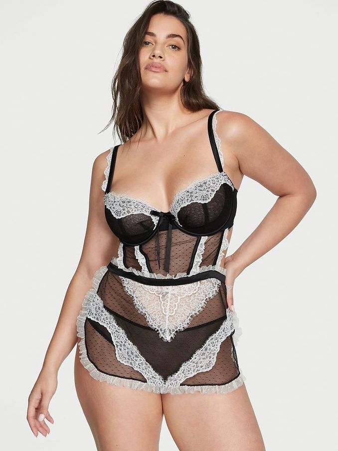 Black and White Lace Bodysuit (K44006) | £42