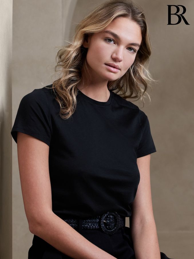 Banana Republic Black Tissue-Weight Crew-Neck T-Shirt (K44251) | £30