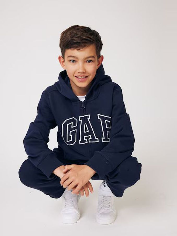 Navy Blue Logo Zip Up Hoodie (4-13yrs) (K44384) | £25