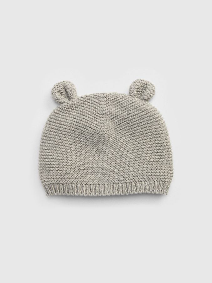Grey Brannan Bear Soft Knit Beanie Hat (Newborn-24mths) (K44944) | £12