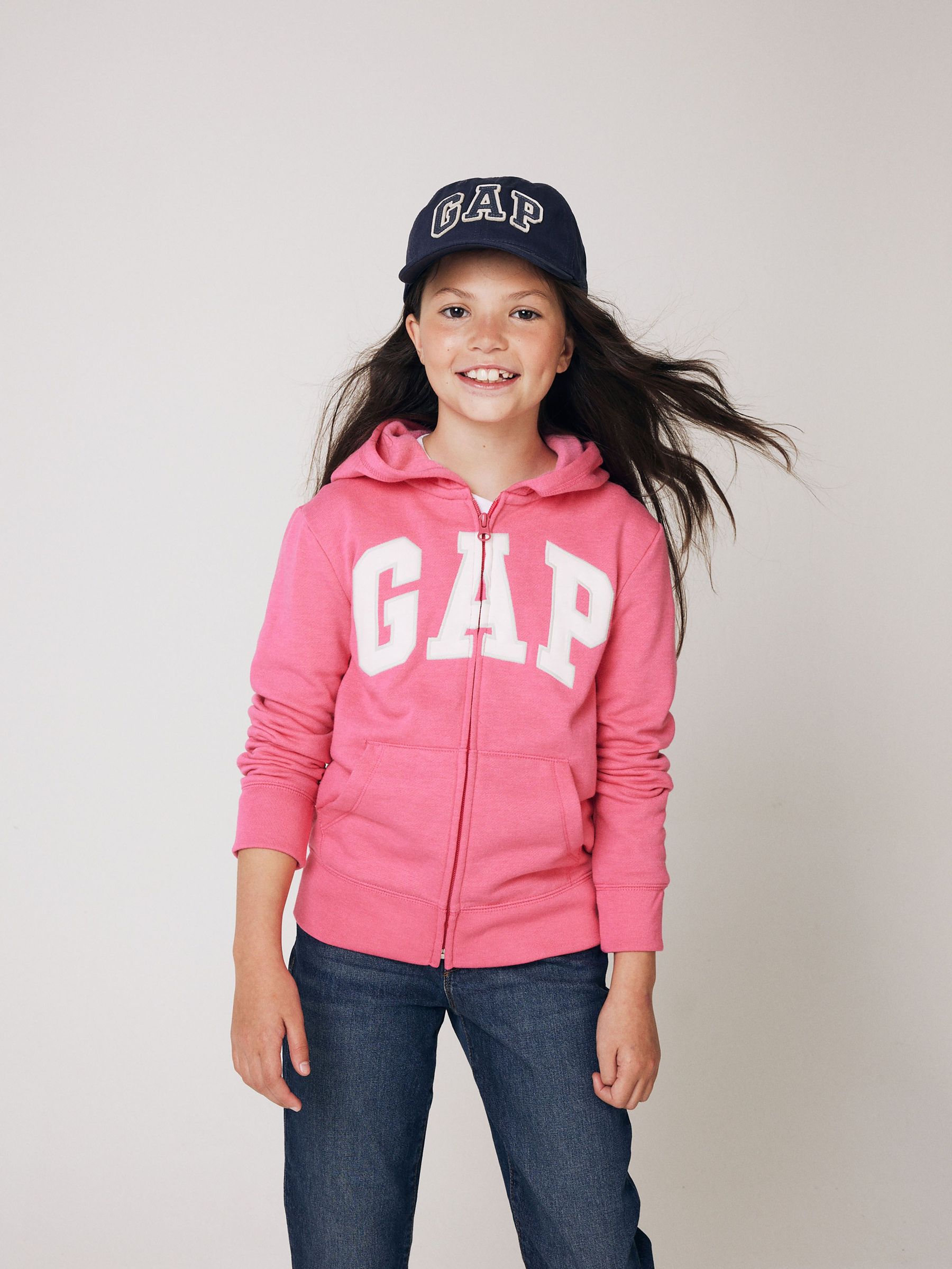 Pink Logo Zip Through Hoodie (4-13yrs) (K45030) | £25