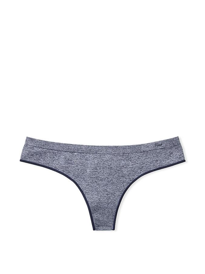 Midnight Navy Blue Marl Seamless Thong Knickers (K45600) | £4