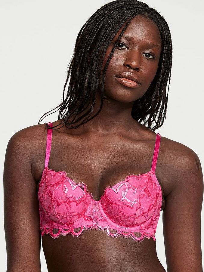 Forever Pink Hearts Lightly Lined Demi Bra (K45605) | £26