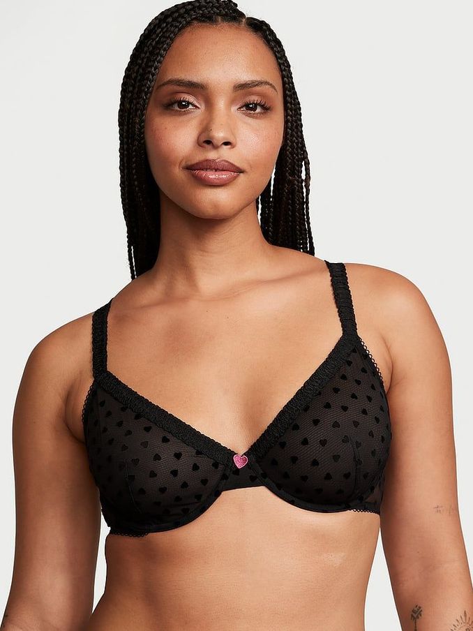 Black Heart Unlined Demi Bra (K45639) | £9