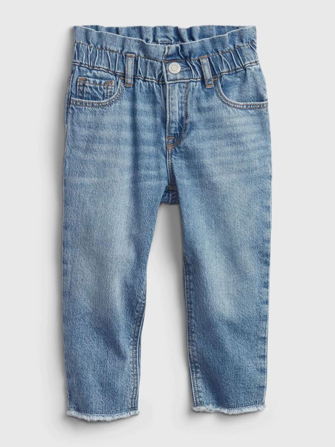 Mid Wash Blue Pull On Ruffle Mom Jeans (Newborn-5yrs) (K45911) | £25