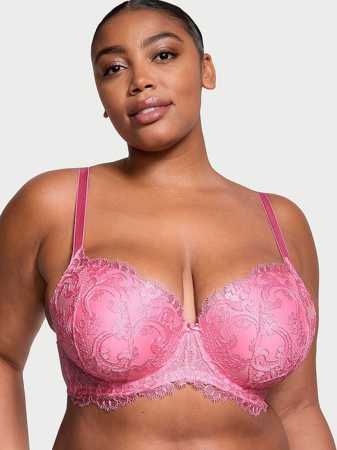 Pink Tickled Boho Floral Lightly Lined Demi Boho Floral Bra (K46605) | £26
