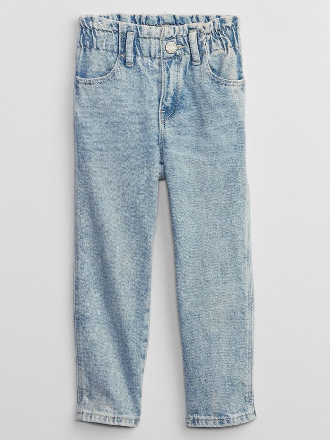 Light Wash Blue Paperbag Mom Jeans (Newborn-5yrs) (K47154) | £20