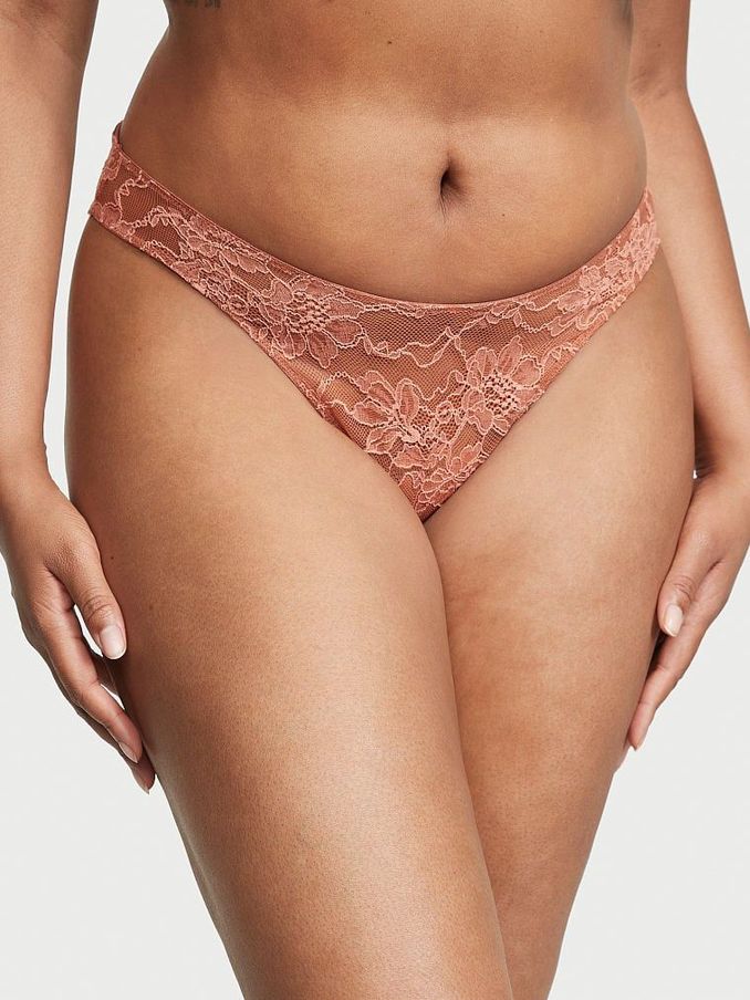Chemise Nude Shine Strap Lace Thong Knickers (K48629) | £10