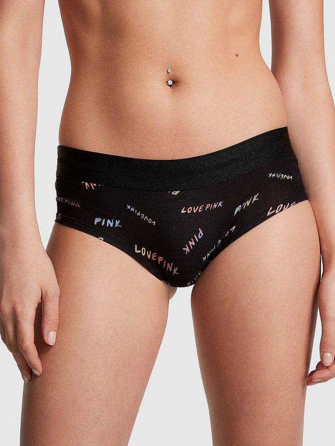 Pure Black Logo Hipster Knickers (K51346) | £4