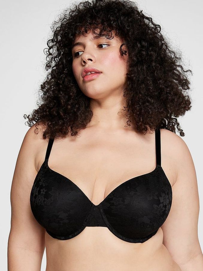Black Floral Lace Lightly Lined Bra (K53017) | £14